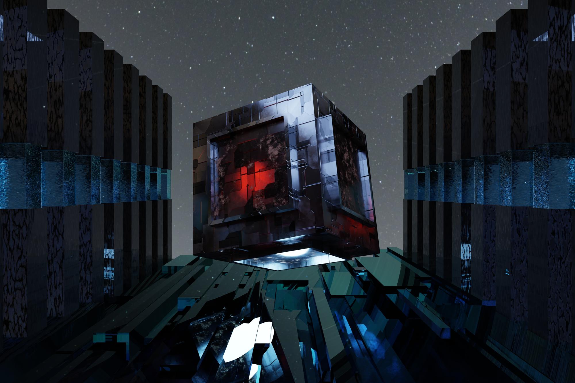 Concept environment: abstract sci-fi city