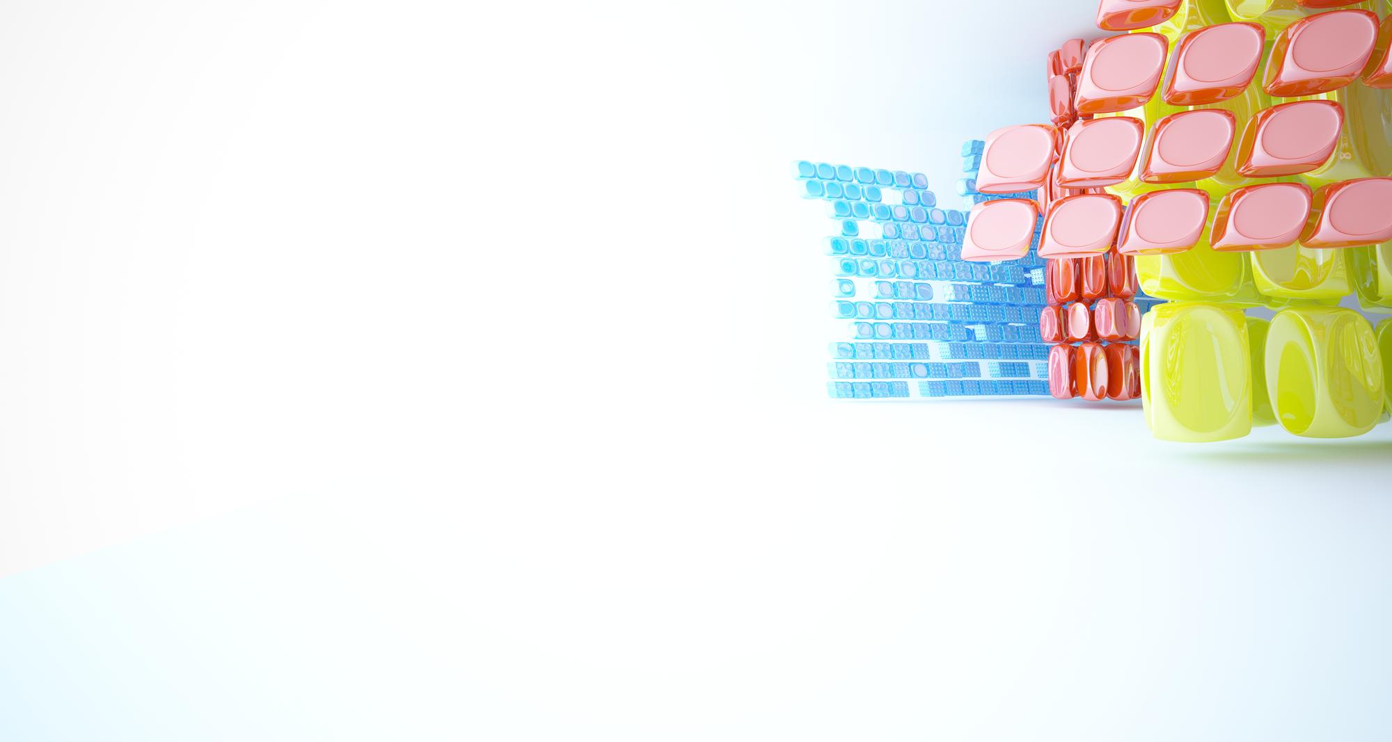 Abstract subscription visual with game UI layers